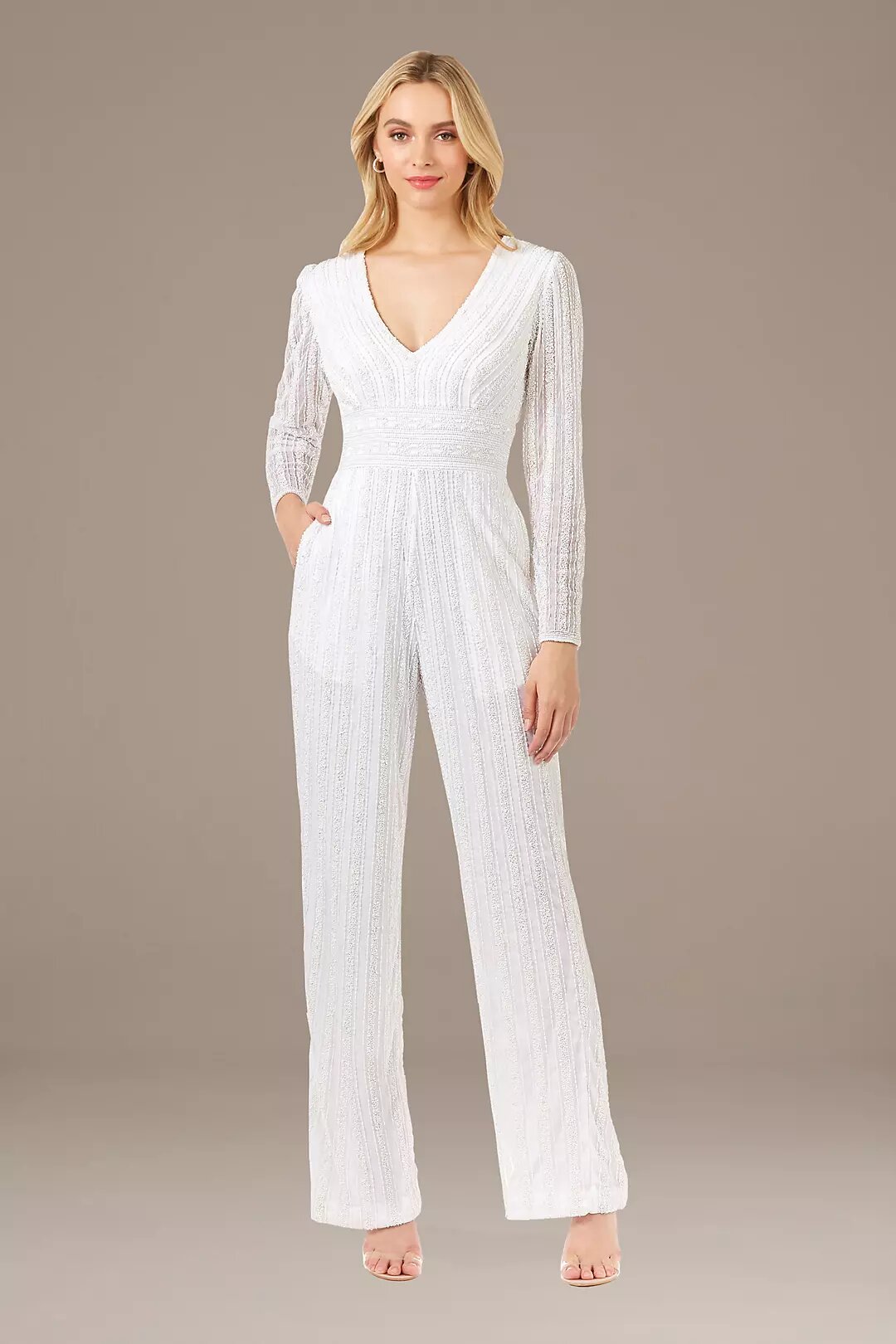 Lara Heli Beaded Long Sleeve Jumpsuit with Pockets