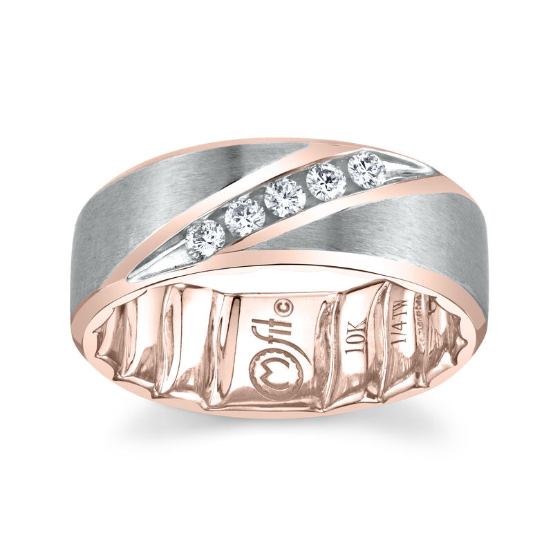 Men's MFIT Diamond Band 1/4ctw in 10k White & Rose Gold