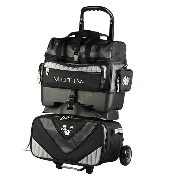 Motiv Vault 4 Ball Roller Black Grey Bowling Bag