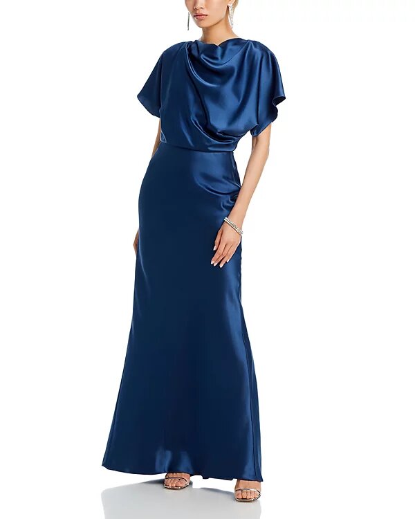 Fluid Satin Relaxed Drape Gown