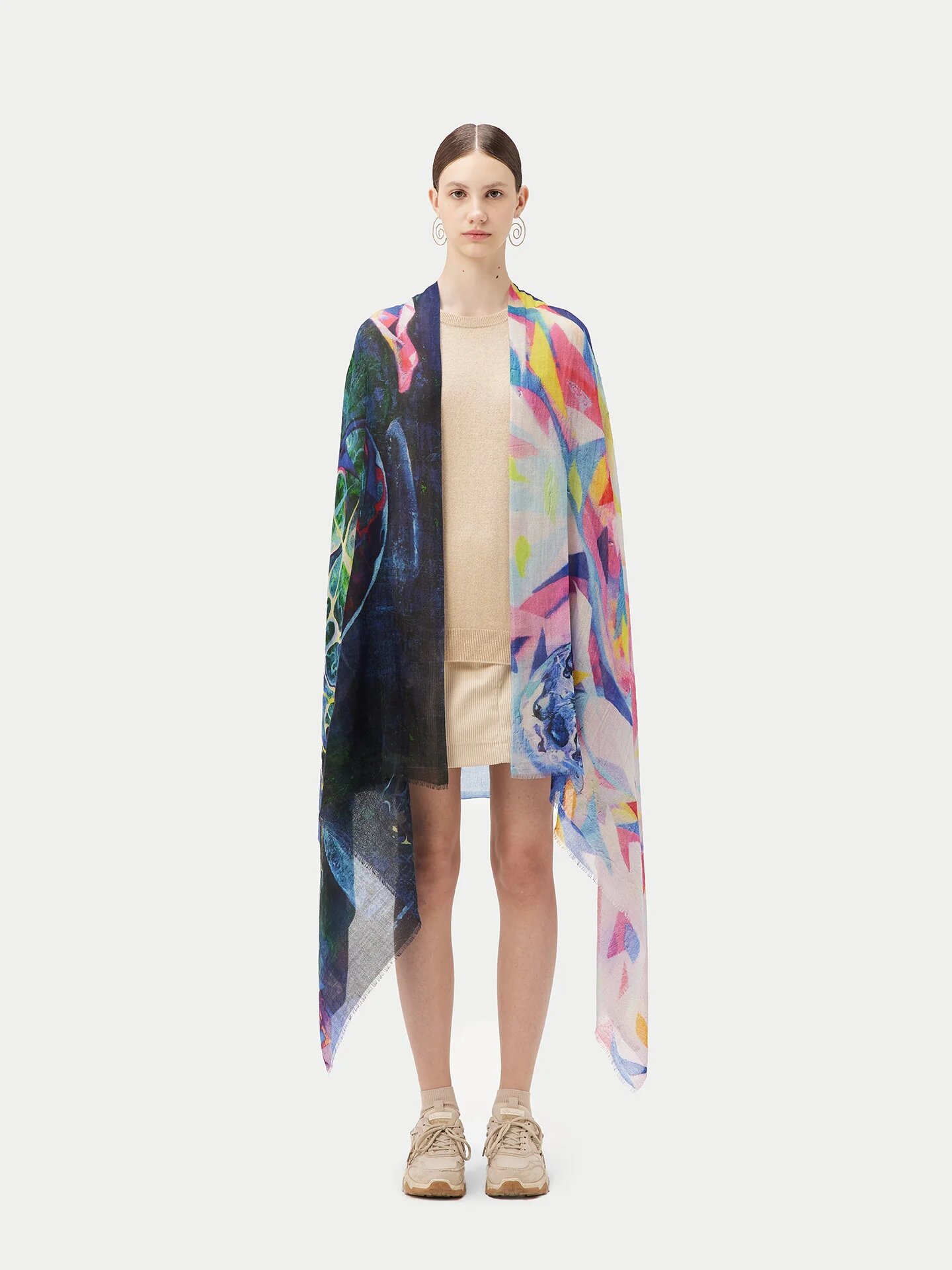 Printed Cashmere Shawl Featuring