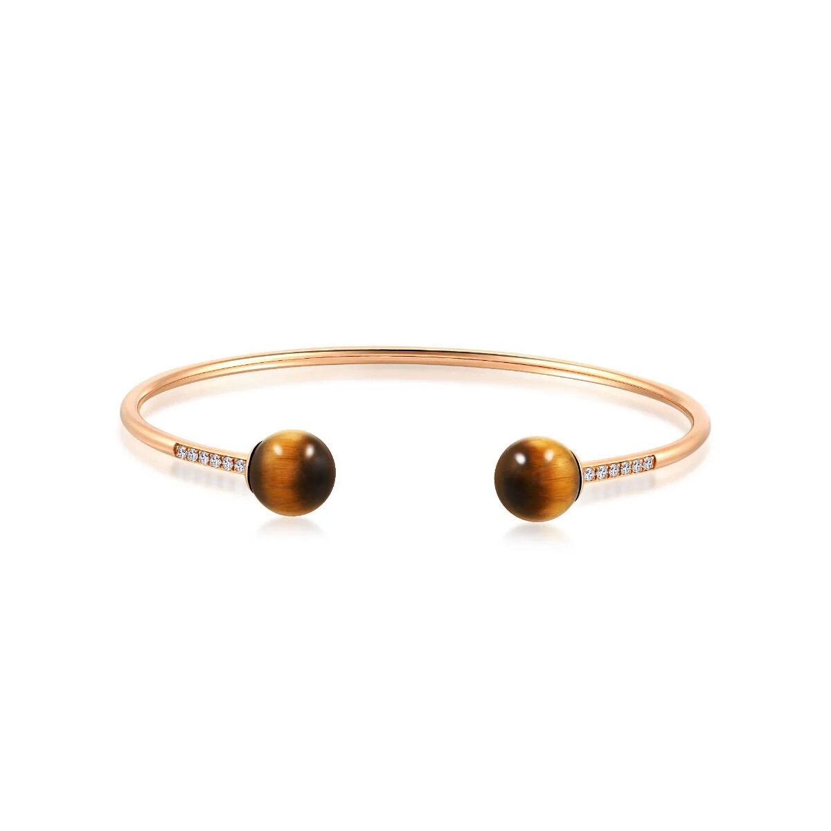 18K Rose Gold Tiger's-eye Bangle