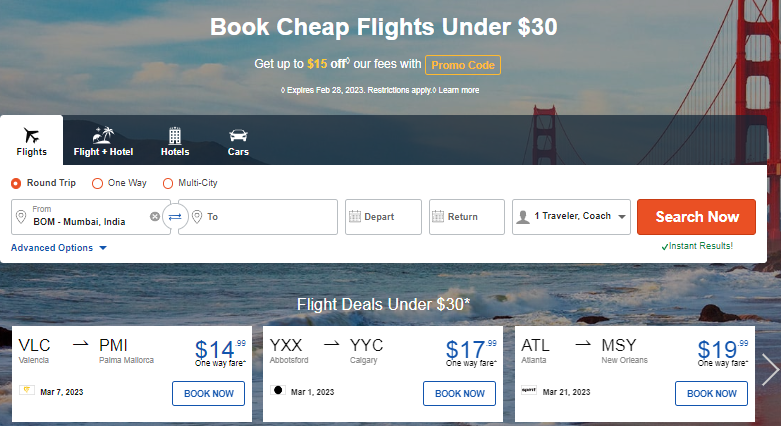 Book Cheap Flights Under $30