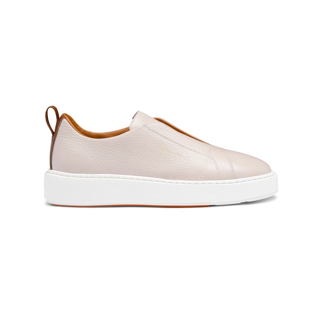 Women's Nude Tumbled Leather Slip-On Sneaker