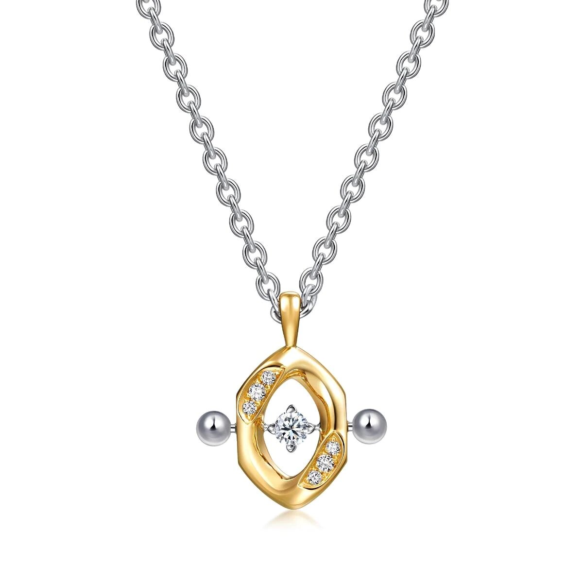 18K Yellow & White Gold Diamond Necklace