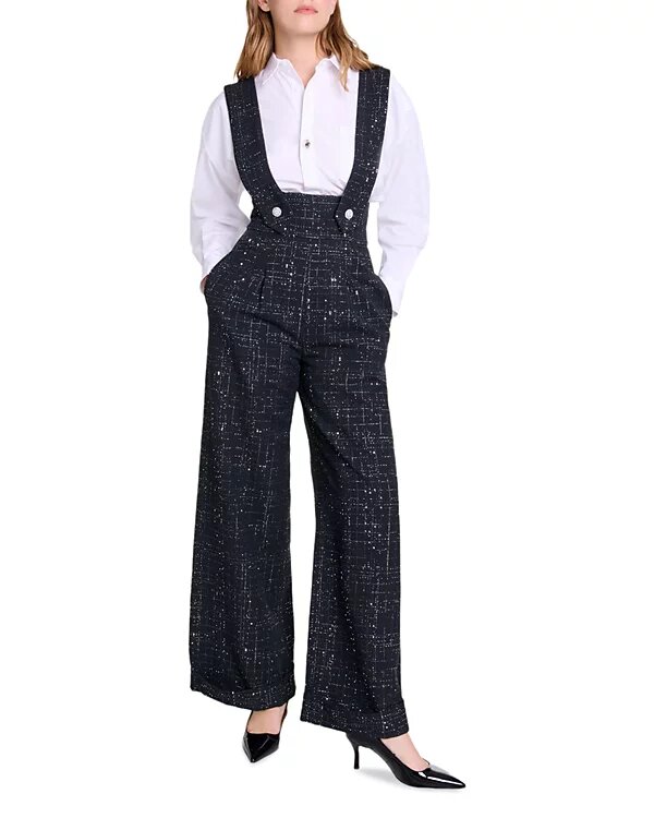 Maje Pitella Tweed Jumpsuit