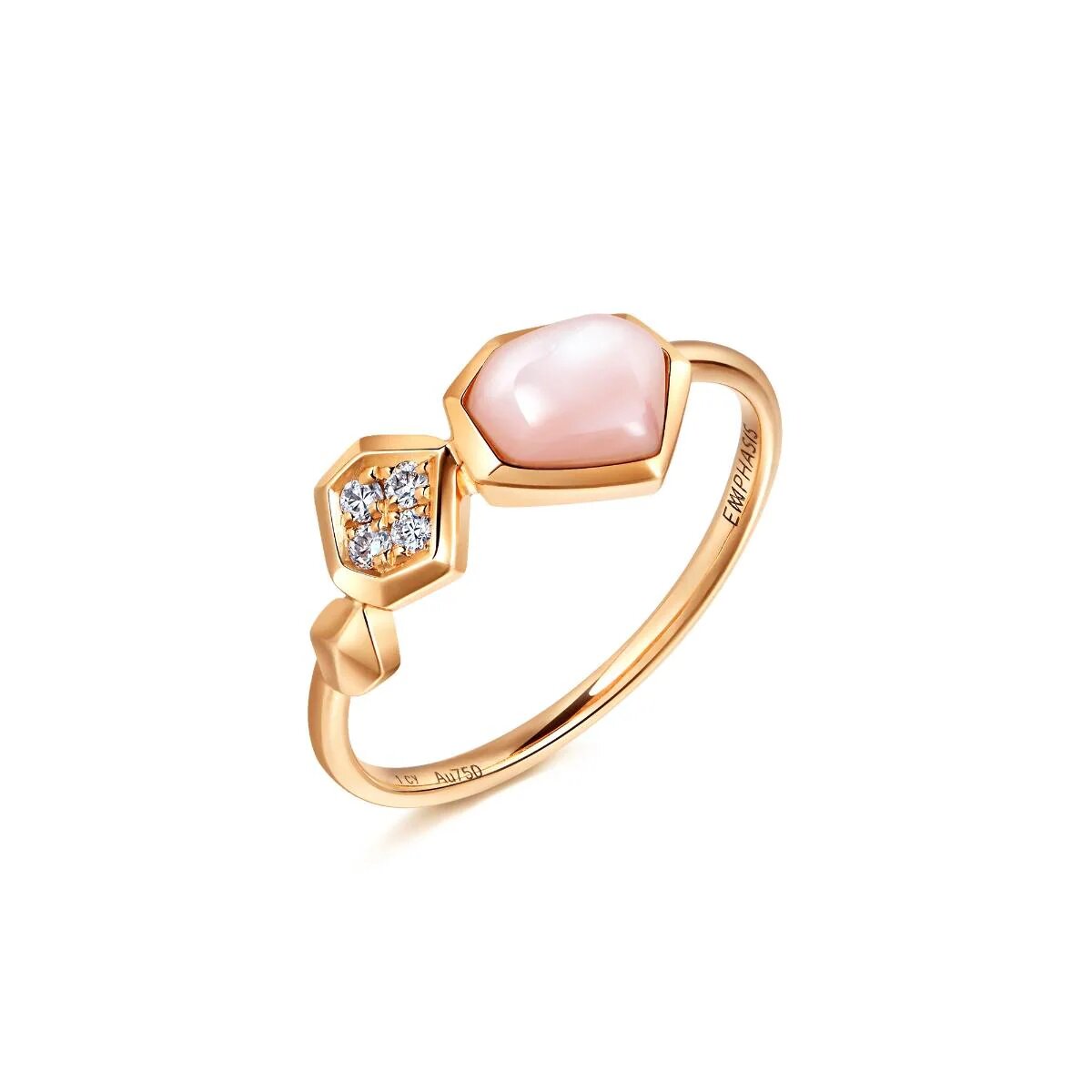 18K Red Gold Mother of Pearl Ring