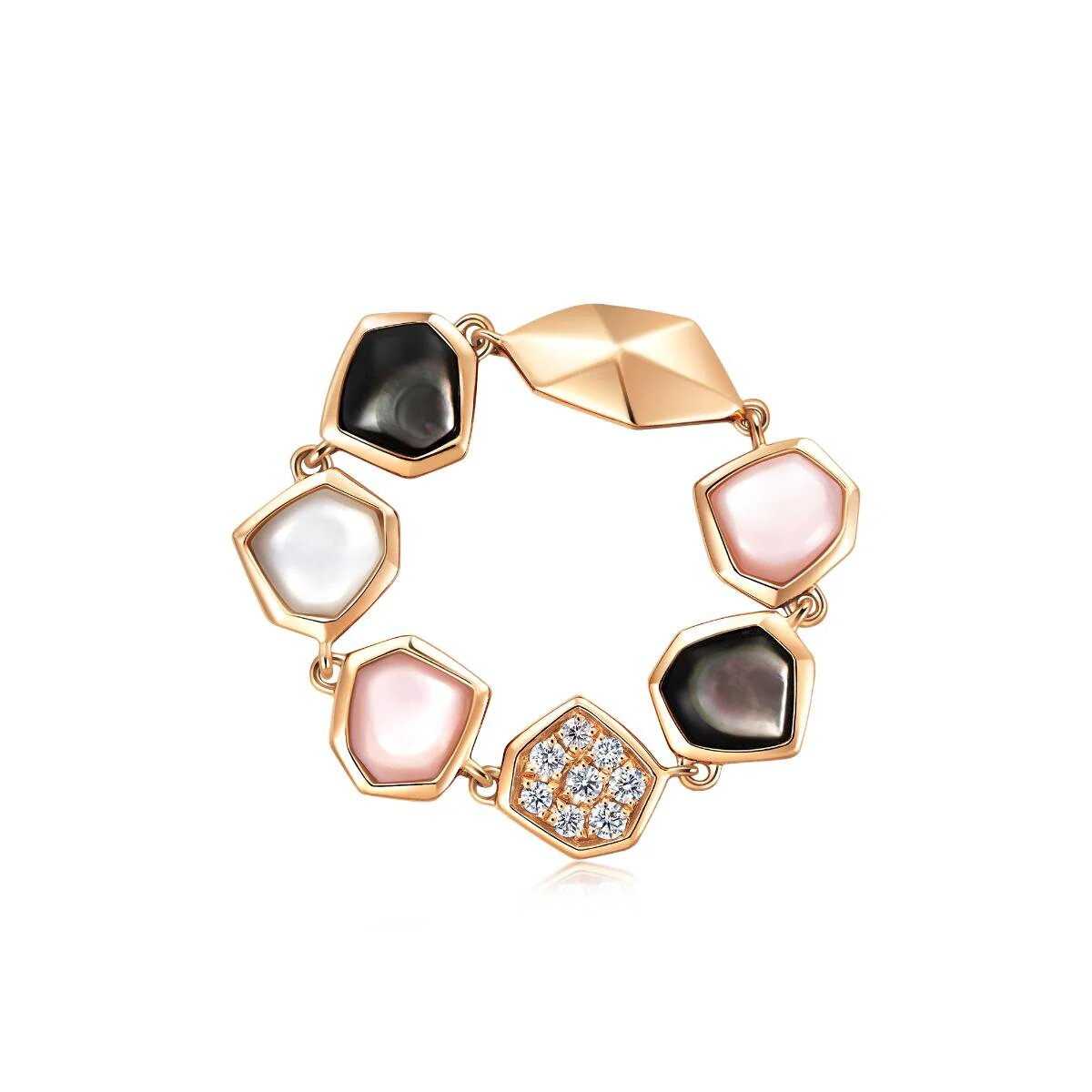 18K Rose Gold Mother of Pearl Ring