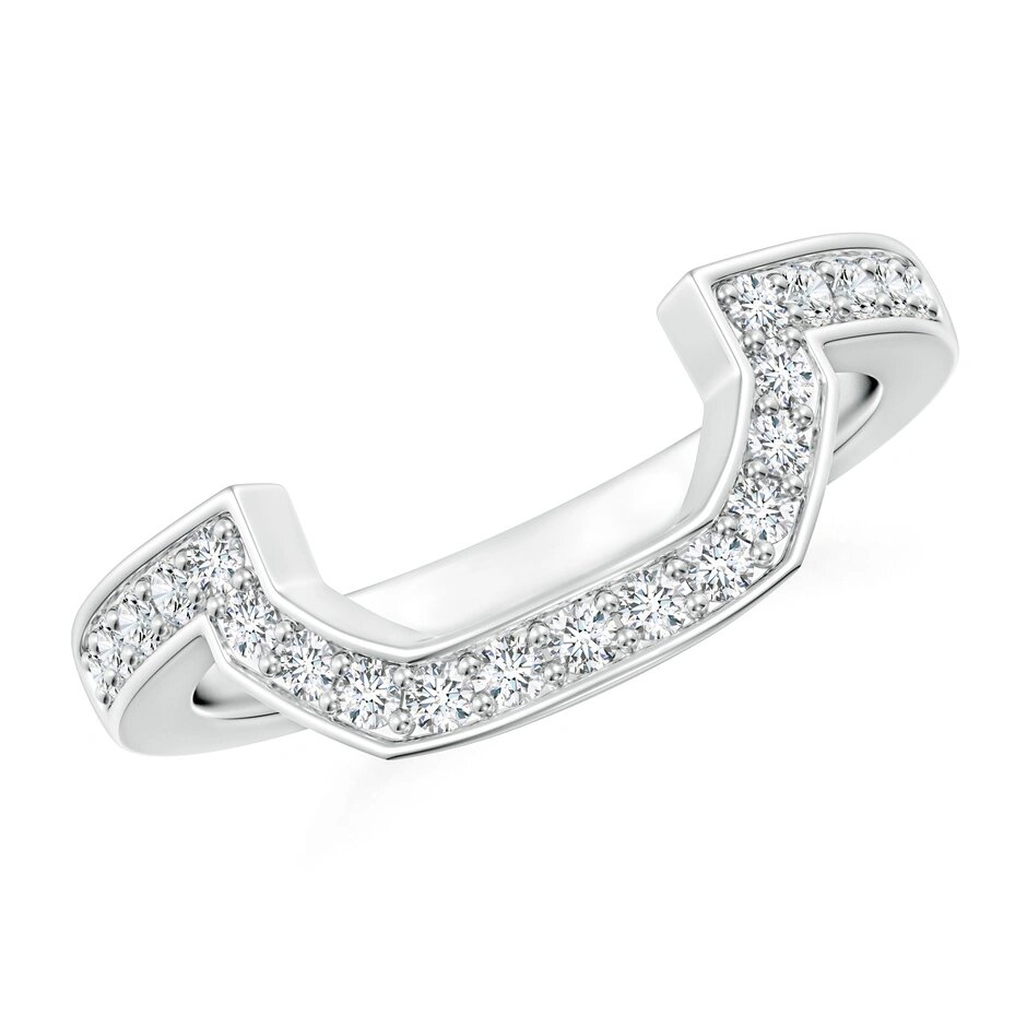 Pave-Set Diamond Contoured Women's Wedding Ring