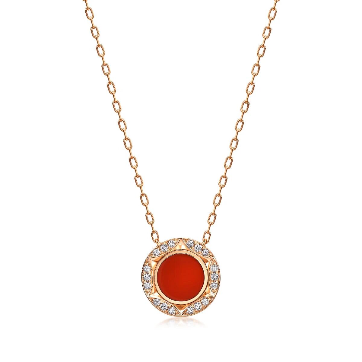 18K Rose Gold Chalcedony Necklace