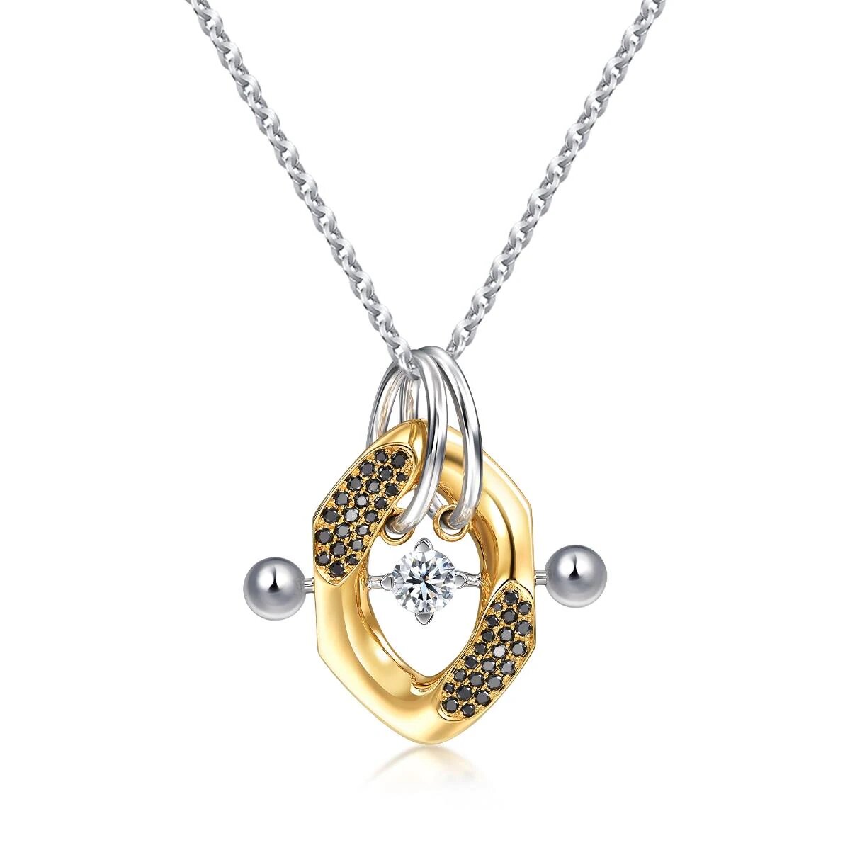 18K Yellow & White Gold Diamond Pendant