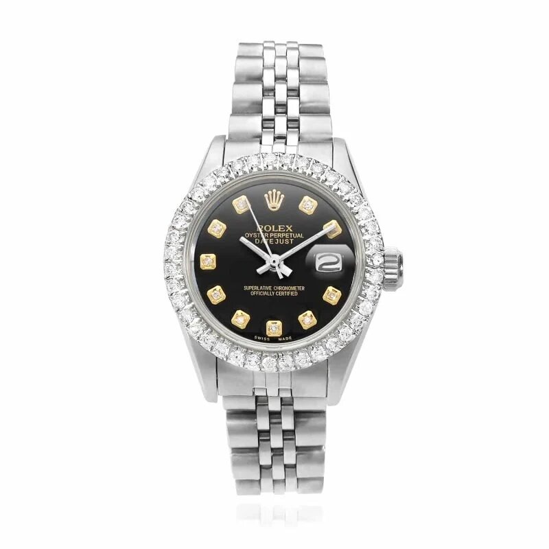 Diamond Bezel Black Onyx Dial 26mm Watch