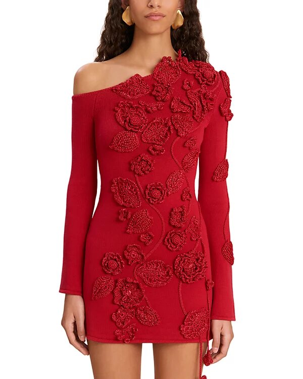 Kaela Floral Appliqué Knit Dress