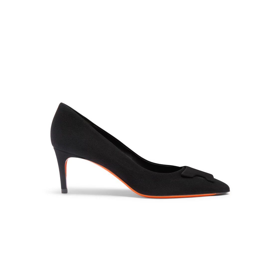 Women's Black Suede Mid-Heel Santoni Sibille Pump