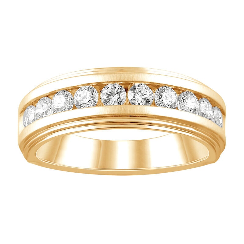 Diamond Channel Band in 10k Yellow Gold