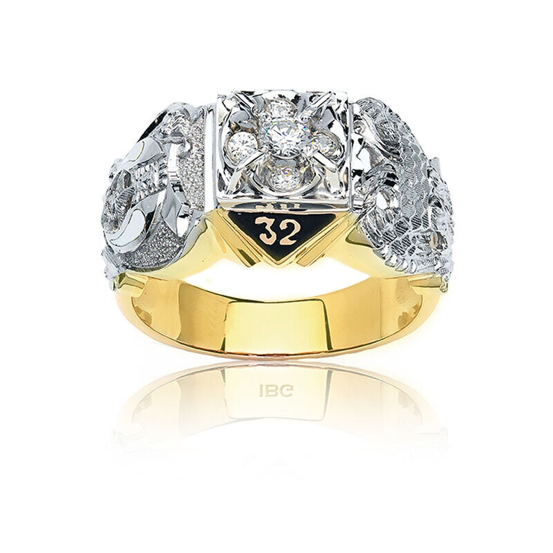 Men's 32nd Degree Masonic Diamond Ring