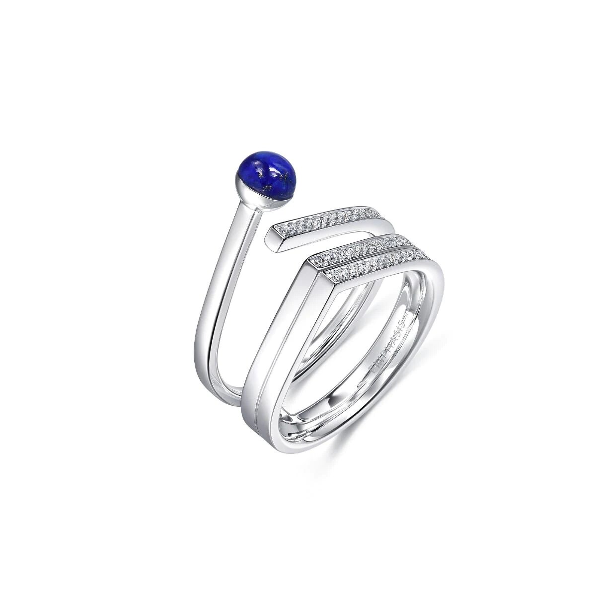 18K White Gold Lapis Lazuli Ring