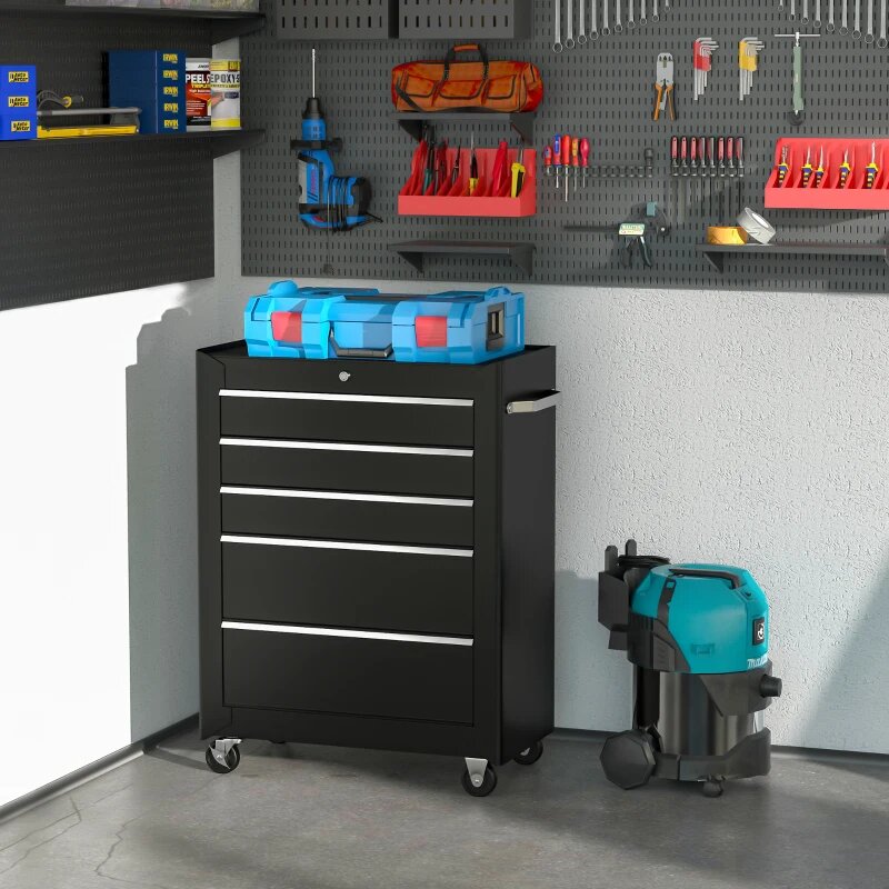 5-Drawer Rolling Tool Cabinet on Wheels