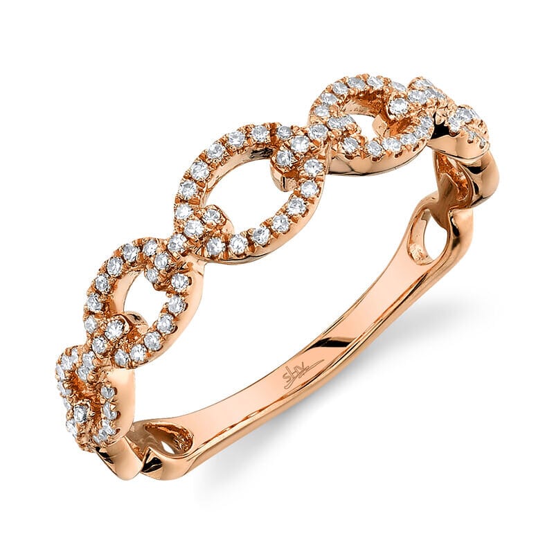 Diamond Link Ring in 14k Rose Gold