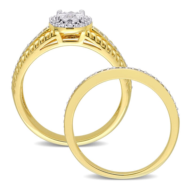 Bridal Ring Set in Gold Plated Sterling Silver