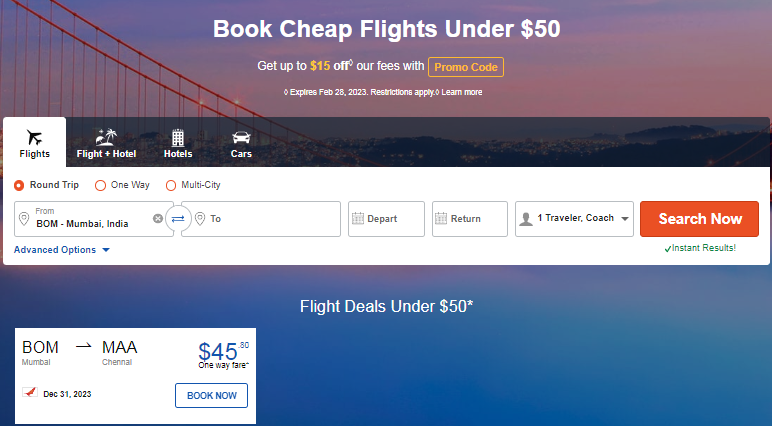 Book Cheap Flights Under $50