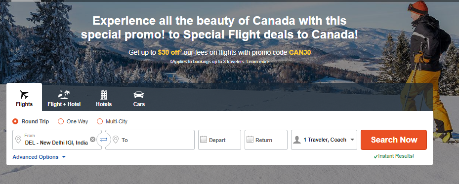 Experience all the beauty of Canada with this special promo! Get up to $30â—Š off with promo code CA